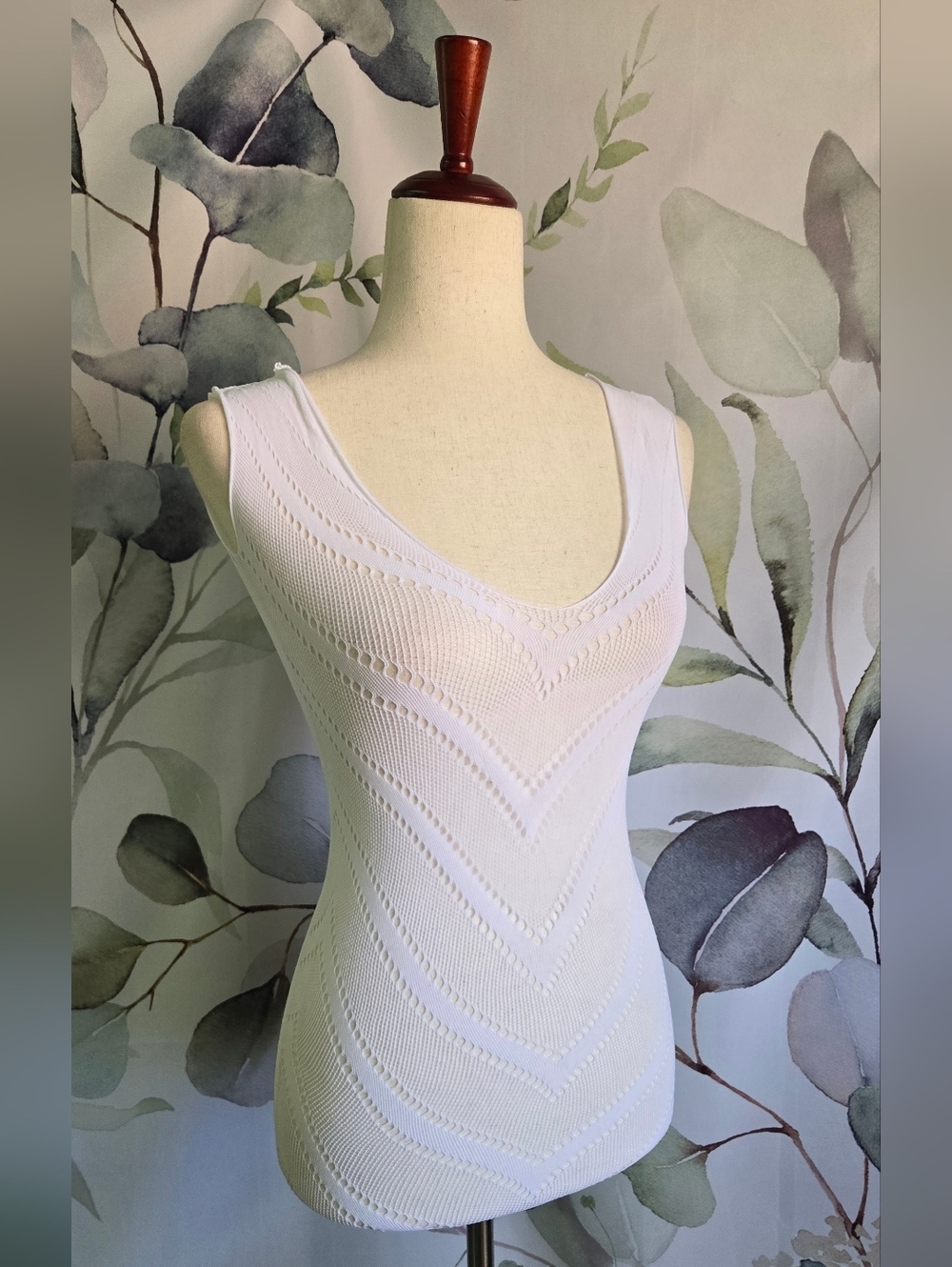 Stretchy Sheer Fishnet Dress in White (651540) sz OS NWT
